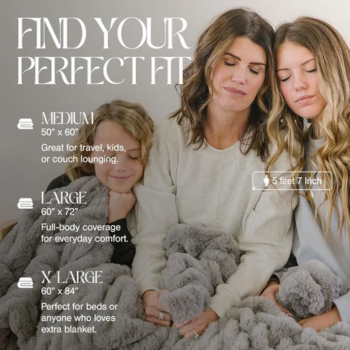 Vista 2 de Minky Designs Manta Minky Gris Ceniza – Manta de Tiro de Piel Sintética Ultra Suave para Sofá, Cama y Hogar – Esponjosa, Cálida y Lujosa – Colección