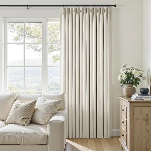 Vista 53 de Topfinel - Cortinas opacas plisadas de 96 pulgadas para dormitorio, 2 paneles Natural