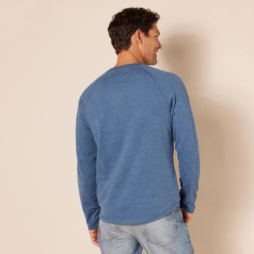 Vista 3 de Tienda Essentials Camisa Henley de manga larga ajustada para hombre