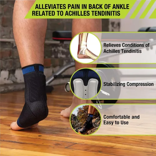 Vista 3 de Pro-Tec Athletics Achilles Sleeve with Dual Gel Compression Strips, Achilles Tendon Support for Tendinitis Relief