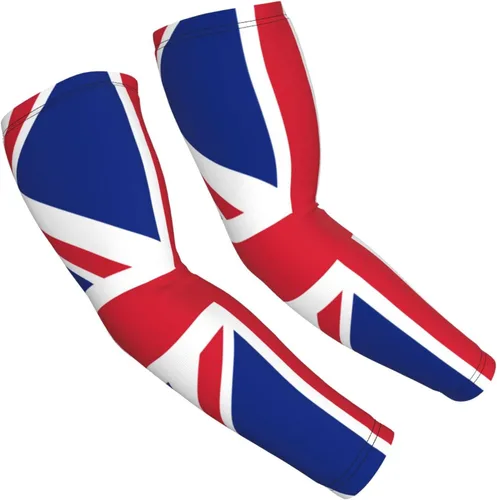 Vista 3 de Unisex Lightweight Cooling Arm Sleeves United Kingdom Uk Flag Compression Warmer Cover For Outdoor Activity