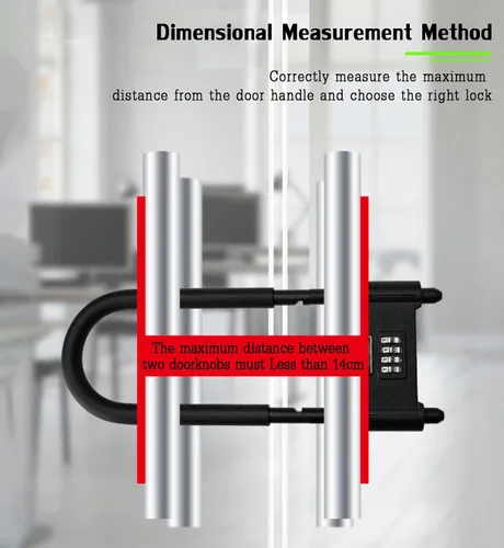 Vista 7 de V·RESOURCING® - Candado de combinación de 4 dígitos, antirrobo en forma de U, resistente, con grillete ajustable, para bicicletas, bicicletas