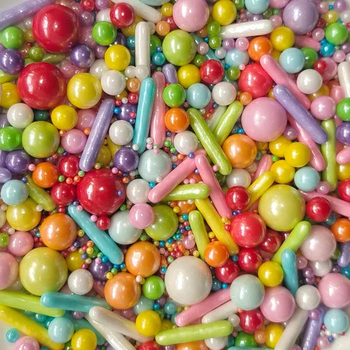Vista 7 de Sentovac - Gránulos de azúcar con perlas doradas brillantes para decoración de pasteles, tamaño mezclador, 1 botella de 4.23 onzas, decoración