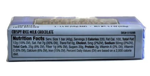 Vista 2 de Trader Joe's - Chocolate con leche de arroz crujiente belga, barras de 1.4 onzas (2 paquetes de 3)