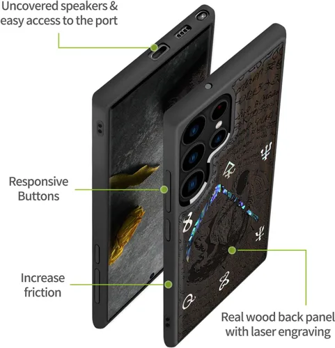 Vista 6 de Carveit Funda hecha a mano para Galaxy S22 Ultra (segadora de llantas)