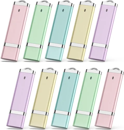 Vista 8 de KEXIN Paquete de 10 unidades flash USB 2.0 Flash Drive Pen Drive Memory Stick blanco