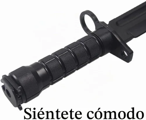 Vista 5 de Cuchillo bayoneta Toonol de plástico para entrenamiento táctico con vaina 1 pieza M9-negro