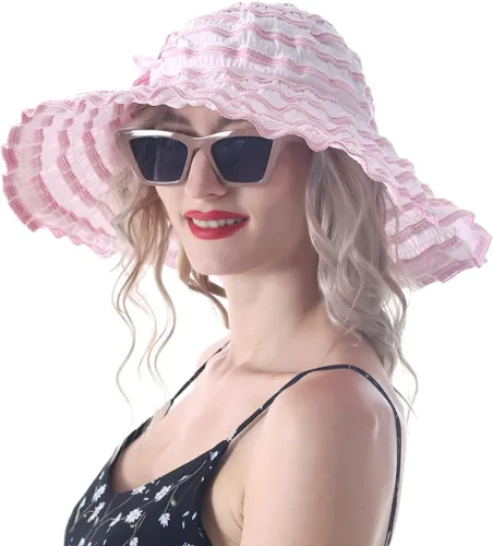 Vista 6 de Sombreros de sol de playa vintage para mujer, sombrero de verano plegable de ala ancha