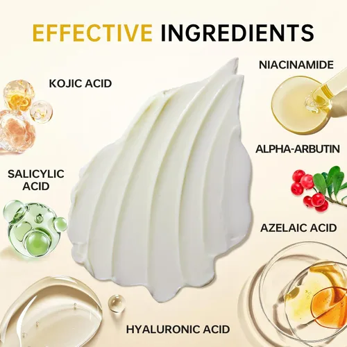 Vista 3 de BOLI Crema de ácido kójico, removedor de manchas oscuras, ácido azelaico + ácido salicílico + niacinamida + péptidos de retinol crema para la piel