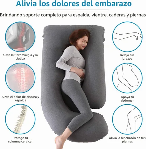 Vista 2 de Victostar almohada para embarazo, almohada de maternidad en forma de U de 57 pulgadas con funda extraíble, almohada de cuerpo completo, soporte
