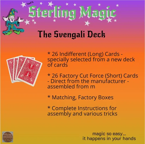 Vista 4 de Ted's Sterling Magic Bicicleta Svengali Deck Trick en la parte trasera roja, traje de espadas, elige tu carta de fuerza (cuatro)