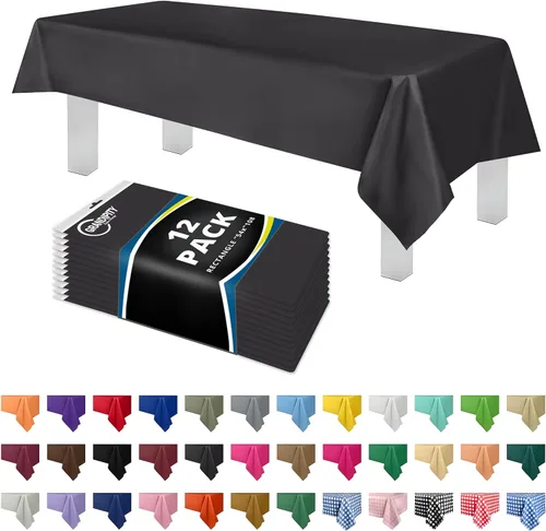Vista 36 de Mantel de plástico de alta calidad - 54 in. x 108 pulgadas. Grandipity - Mantel rectangular (6 y 12 unidades), Agua (Aqua)