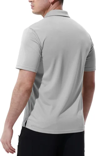 Vista 3 de TBMPOY Polo para hombre con bolsillo, manga corta, secado rápido, informal, para deportes al aire libre