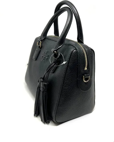 Vista 3 de Tory Burch 84777 Bolso de cuero pequeño Thea Web con herrajes y oro negro, Negro