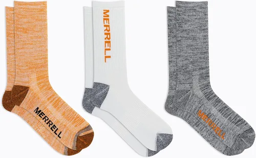 Vista 2 de Merrell Calcetines acolchados ligeros reciclados para hombre y mujer, paquete de 3 pares, soporte de arco de senderismo Repreve