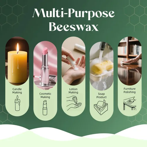 Vista 4 de NORVENCE Gránulos de cera de abejas 4.5 KG, cera de abejas blanca pura y natural para hacer velas, cuidado de la piel DIY, bálsamo labial, jabón
