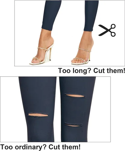 Vista 5 de Tagoo Pantalones de vestir para mujer, estilo casual, de cintura alta, elásticos, ajustados, para oficina, trabajo, leggings con bolsillos