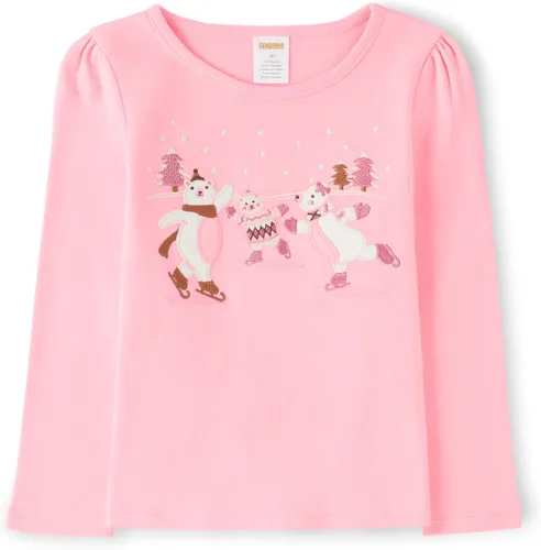 Vista 9 de Gymboree Camisetas de manga larga bordadas para otoño y vacaciones para niñas y niños pequeños Perfume negro