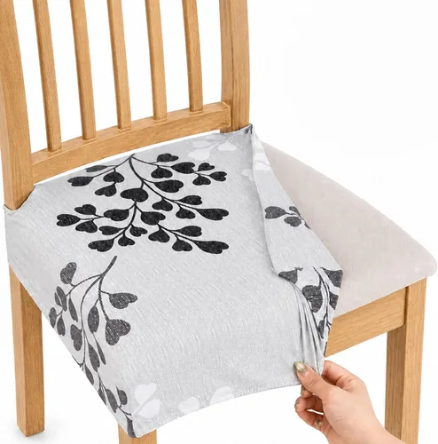 Vista 19 de NILUOH Juego de 2 fundas de asiento impermeables para sillas de comedor, de piel sintética, fundas de asiento para sillas de comedor, extraíbles