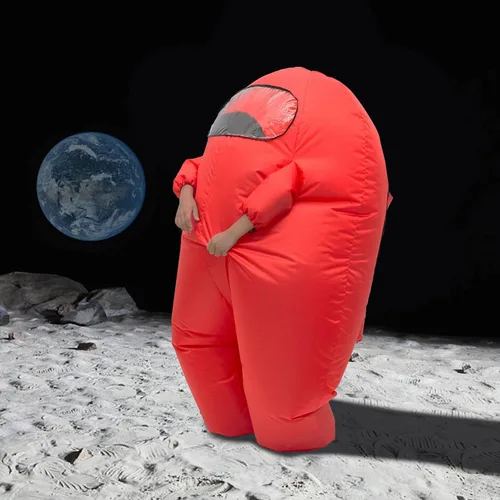 Vista 6 de Timisea Disfraz inflable de astronauta divertido disfraz de Halloween para fiesta escolar, juego de máscaras