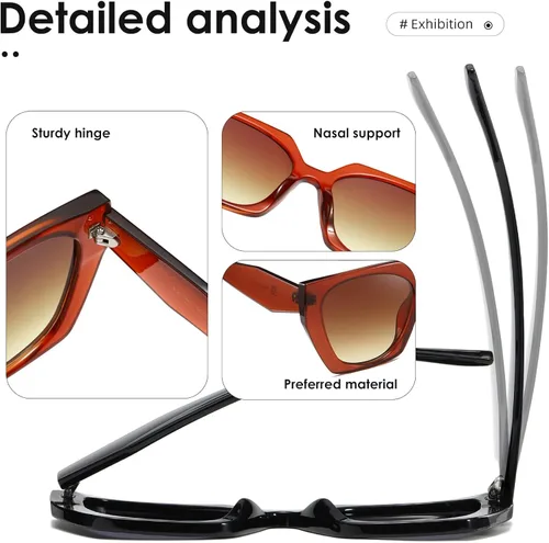 Vista 6 de kimorn Gafas de sol para mujeres y hombres de moda retro gafas de sol de moda K1354