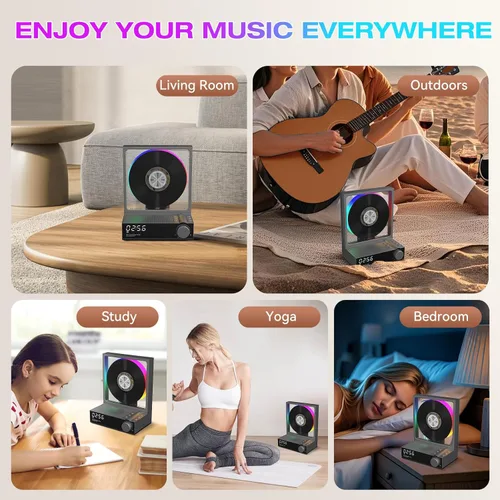 Vista 13 de HOTT - Reproductor de CD portátil, reproductores de CD retro Bluetooth 5.3 para el hogar, reproductor de música con altavoz de alta fidelidad, 4000
