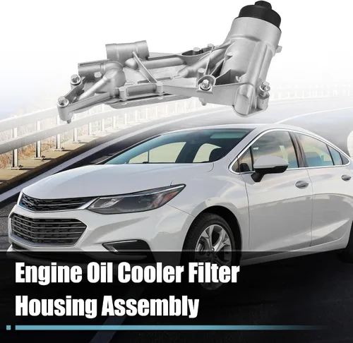 Vista 2 de X AUTOHAUX 93186324 Conjunto de adaptador de carcasa de filtro de aceite del enfriador de aceite del motor con juntas para Chevy Aveo para Chevrolet