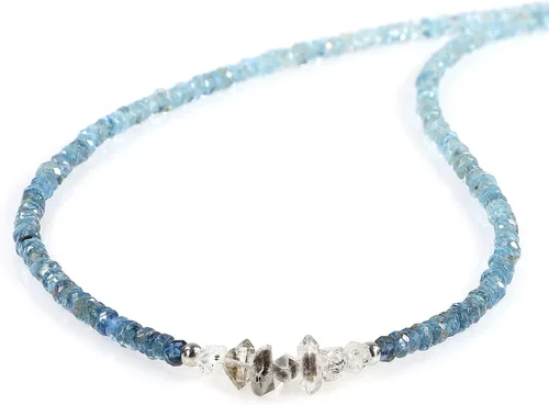 Vista 2 de Collar de piedras preciosas multicolor con cerradura de cadena de plata para mujer regalo para fiesta cumpleaños cumpleaños Navidad