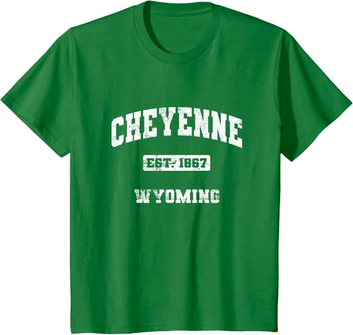 Vista 4 de Cheyenne Wyoming WY vintage state Camiseta de estilo atlético, Negro