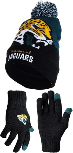 Vista 55 de Ultra Game Adults NFL Official Super Soft Winter Beanie Knit Hat With Warm Touch Screen Gloves