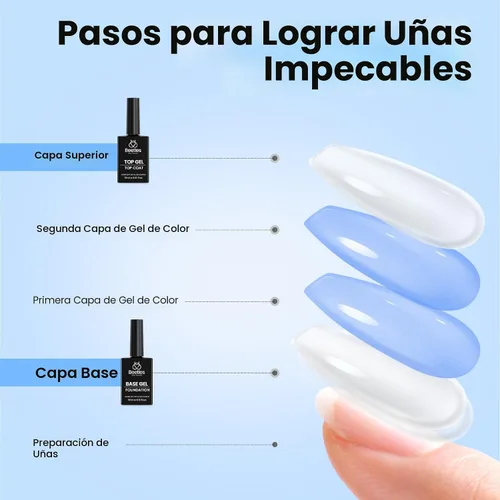 Vista 7 de Beetles - Juego de capa superior y base de gel que no se limpia para esmalte de uñas de gel 2pcs 0.5 fl oz Super Brillante y Larga Duración Soak