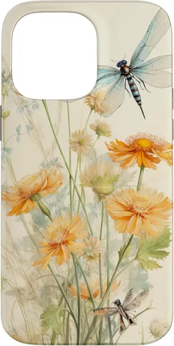 Vista 21 de Cute Vintage Illustration Daisy Flowers Dandelion Dragonfly Case for iPhone 17