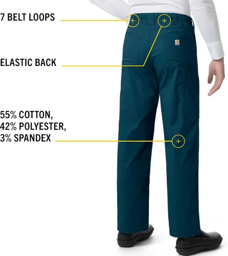 Vista 4 de Carhartt Rugged Flex Ripstop Scrubs para pantalones de trabajo de pierna recta con cargo para hombres