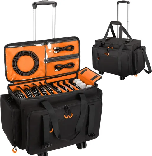 Vista 11 de Bolsa de cables Dj grande con divisores desmontables, almohadilla