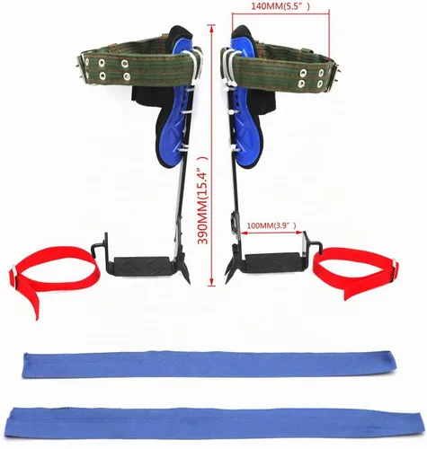 Vista 3 de Juego de pinchos para escalada de árboles/postes, cinturón de seguridad, correa, cuerda ajustable de acero inoxidable