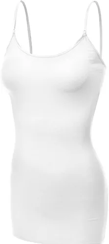 Vista 41 de Emmalise Camisola larga casual básica para mujer, con tirantes ajustables, top en capas