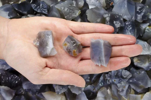 Vista 6 de Fantasia Materiales: 1 lb Ágata Gris Piedras en bruto de la India