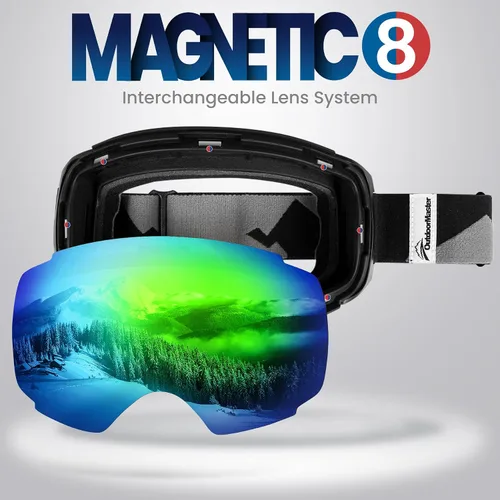 Vista 2 de OutdoorMaster Lentes de repuesto para gafas de esquí PRO, opciones VLT para Vlt 18% Verde