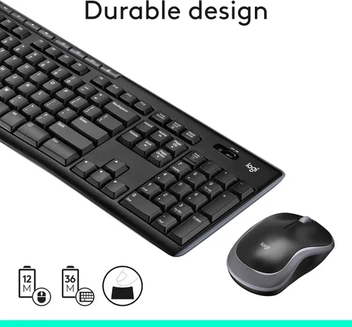 Vista 6 de Logitech MK270 - Combo de teclado y mouse inalámbrico para Windows, 2.4 GHz, 8 teclas multimedia, PC, portátil, teclado inalámbrico y mouse compacto