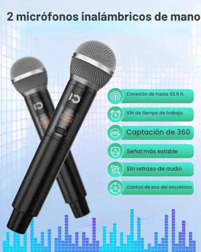 Vista 4 de SHIDU Amplificador de voz potente de 100 W con 2 micrófonos inalámbricos