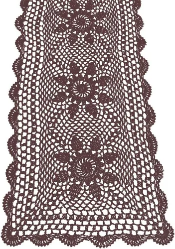 Vista 9 de KEPSWET Camino de mesa rectangular de encaje de ganchillo hecho a mano con girasol de algodón para decoración de mesa auxiliar