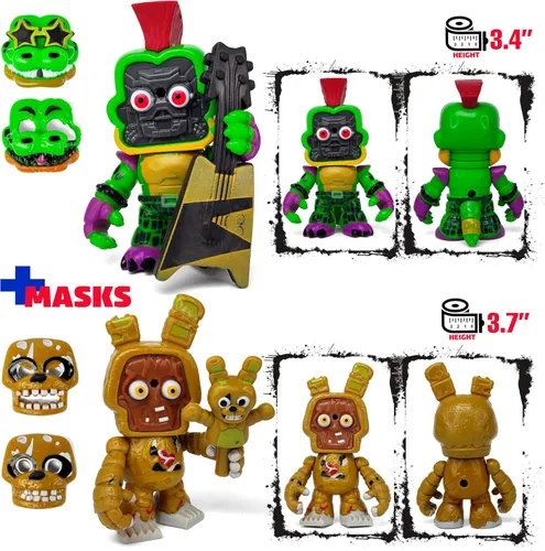 Vista 4 de Juego de 12 piezas inspiradas en el juego de cinco noches en Freddys Toys Colección de mini figuras con máscaras Figura de acción de FNAF