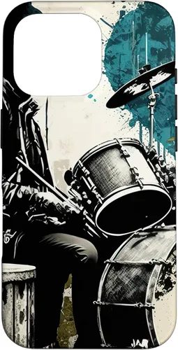 Vista 20 de Black White Drummer Music Lover Drumming Drummer Graphic Case for iPhone 17