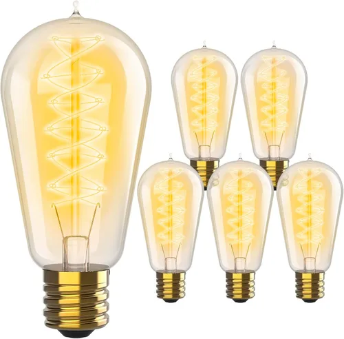 Vista 12 de Bombillas Edison incandescentes vintage de 60 W