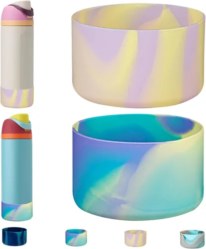 Vista 11 de WK IEASON 2 fundas de silicona para botella de agua Owala, base protectora para botella de agua Owala FreeSip Twist y Flip Flask accesorios