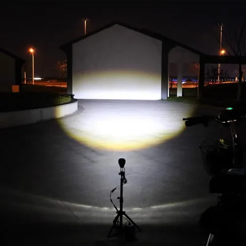 Vista 8 de Faro eléctrico para bicicleta de noche, conector macho de 3 pines, luz delantera LED, 24 V, 36 V, 48 V, 52 V, impermeable, ultra brillante, luz