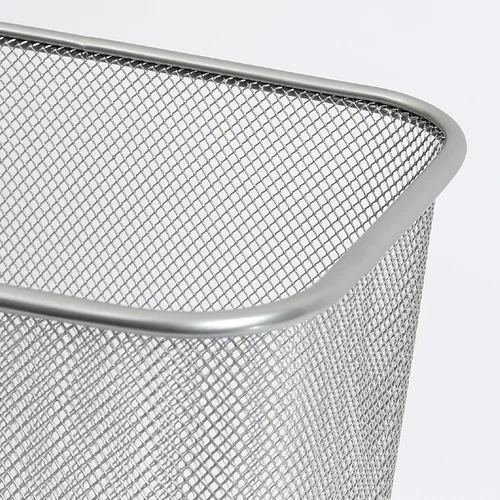 Vista 3 de Ybmhome Papelera de malla de acero rectangular con parte superior abierta para oficina y hogar 8x12x12 Pulgadas 1042s (1, Plata)