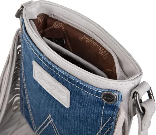 Vista 3 de Wrangler Denim Fringe Purse for Women Western Crossbody Bag