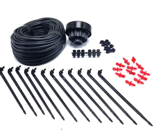 Vista 4 de Kit de cultivo de goteo de 12 plantas – Kit de burbuja/colector de riego hidropónico para iniciación – Incluye tubo de distribución de 100 pies
