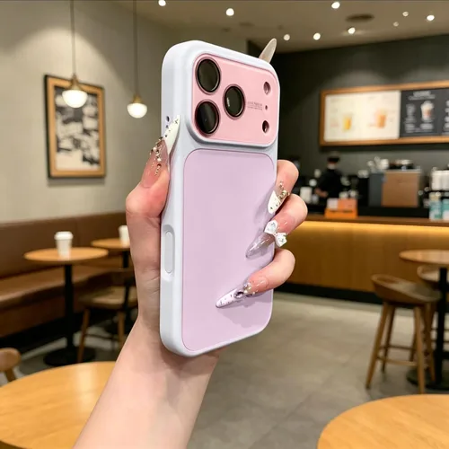 Vista 4 de Funda de silicona líquida para iPhone 17 Pro Max equipada con película protectora de lente, anticolisión suave al tacto y resistente a las manchas